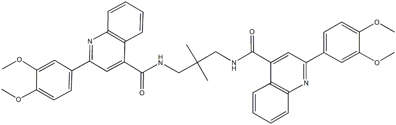 2-(3,4-dimethoxyphenyl)-N-[3-({[2-(3,4-dimethoxyphenyl)-4-quinolinyl]carbonyl}amino)-2,2-dimethylpropyl]-4-quinolinecarboxamide 구조식 이미지