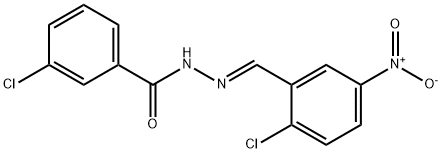 3-chloro-N'-{2-chloro-5-nitrobenzylidene}benzohydrazide Structure