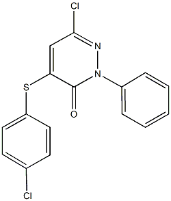 6-chloro-4-[(4-chlorophenyl)sulfanyl]-2-phenyl-3(2H)-pyridazinone Structure