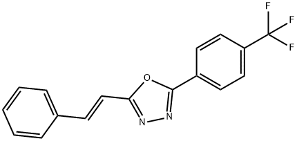 2-(2-phenylvinyl)-5-[4-(trifluoromethyl)phenyl]-1,3,4-oxadiazole Structure