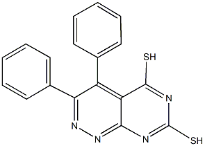3,4-diphenyl-5-sulfanylpyrimido[4,5-c]pyridazin-7-yl hydrosulfide 구조식 이미지