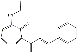 2-(ethylamino)-7-[3-(2-methylphenyl)acryloyl]-2,4,6-cycloheptatrien-1-one 구조식 이미지