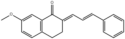 7-methoxy-2-(3-phenyl-2-propenylidene)-3,4-dihydro-1(2H)-naphthalenone 구조식 이미지