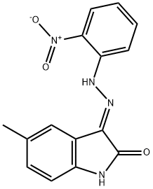 5-methyl-1H-indole-2,3-dione 3-({2-nitrophenyl}hydrazone) Structure