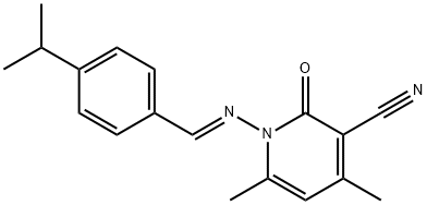 1-[(4-isopropylbenzylidene)amino]-4,6-dimethyl-2-oxo-1,2-dihydro-3-pyridinecarbonitrile Structure