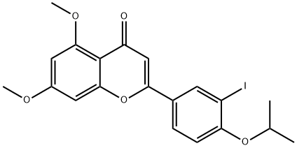 2-(3-iodo-4-isopropoxyphenyl)-5,7-dimethoxy-4H-chromen-4-one 구조식 이미지