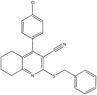 2-(benzylsulfanyl)-4-(4-chlorophenyl)-5,6,7,8-tetrahydroquinoline-3-carbonitrile Structure