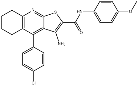 3-amino-4-(4-chlorophenyl)-N-(4-methoxyphenyl)-5,6,7,8-tetrahydrothieno[2,3-b]quinoline-2-carboxamide Structure