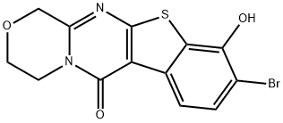 9-bromo-10-hydroxy-3,4-dihydro[1]benzothieno[2',3':4,5]pyrimido[2,1-c][1,4]oxazin-6(1H)-one 구조식 이미지
