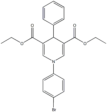 diethyl 1-(4-bromophenyl)-4-phenyl-1,4-dihydropyridine-3,5-dicarboxylate 구조식 이미지