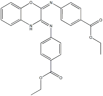 ethyl 4-[(2-{[4-(ethoxycarbonyl)phenyl]imino}-2H-1,4-benzoxazin-3(4H)-ylidene)amino]benzoate 구조식 이미지