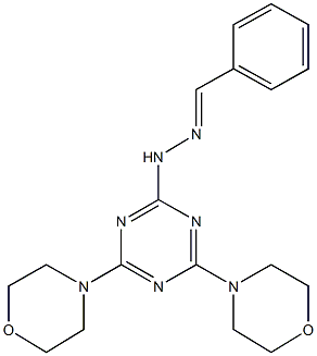 benzaldehyde [4,6-di(4-morpholinyl)-1,3,5-triazin-2-yl]hydrazone 구조식 이미지