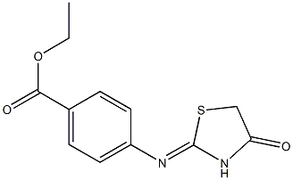 ethyl 4-[(4-oxo-1,3-thiazolidin-2-ylidene)amino]benzoate 구조식 이미지