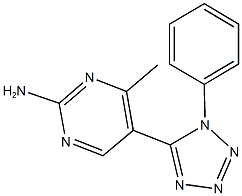 4-methyl-5-(1-phenyl-1H-tetraazol-5-yl)-2-pyrimidinylamine Structure