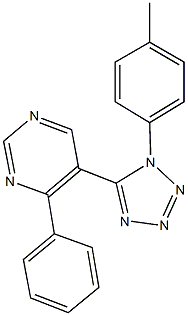 5-[1-(4-methylphenyl)-1H-tetraazol-5-yl]-4-phenylpyrimidine Structure