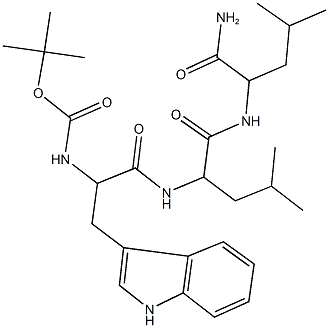 tert-butyl 2-{[1-({[1-(aminocarbonyl)-3-methylbutyl]amino}carbonyl)-3-methylbutyl]amino}-1-(1H-indol-3-ylmethyl)-2-oxoethylcarbamate 구조식 이미지