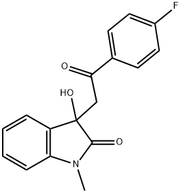 3-[2-(4-fluorophenyl)-2-oxoethyl]-3-hydroxy-1-methyl-1,3-dihydro-2H-indol-2-one Structure