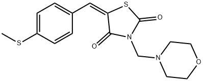 5-[4-(methylsulfanyl)benzylidene]-3-(4-morpholinylmethyl)-1,3-thiazolidine-2,4-dione 구조식 이미지