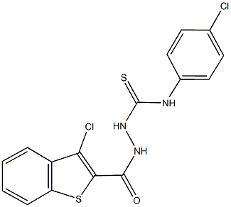 2-[(3-chloro-1-benzothien-2-yl)carbonyl]-N-(4-chlorophenyl)hydrazinecarbothioamide Structure