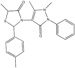 3-(1,5-dimethyl-3-oxo-2-phenyl-2,3-dihydro-1H-pyrazol-4-yl)-5-methyl-2-(4-methylphenyl)-1,3-thiazolidin-4-one 구조식 이미지