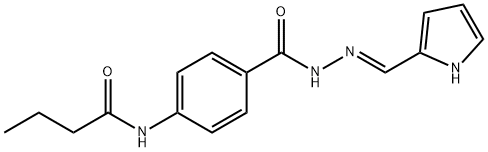 N-(4-{[2-(1H-pyrrol-2-ylmethylene)hydrazino]carbonyl}phenyl)butanamide 구조식 이미지