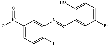 4-bromo-2-[({2-fluoro-5-nitrophenyl}imino)methyl]phenol Structure