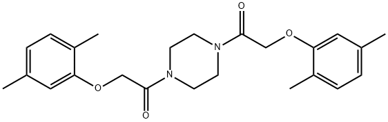 1,4-bis[(2,5-dimethylphenoxy)acetyl]piperazine Structure