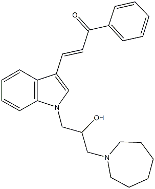 3-{1-[3-(1-azepanyl)-2-hydroxypropyl]-1H-indol-3-yl}-1-phenyl-2-propen-1-one Structure