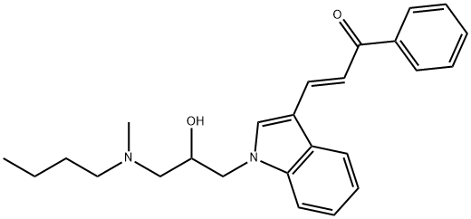 3-(1-{3-[butyl(methyl)amino]-2-hydroxypropyl}-1H-indol-3-yl)-1-phenyl-2-propen-1-one Structure