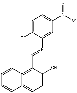 1-[({2-fluoro-5-nitrophenyl}imino)methyl]-2-naphthol 구조식 이미지