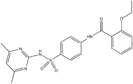 N-(4-{[(4,6-dimethyl-2-pyrimidinyl)amino]sulfonyl}phenyl)-2-ethoxybenzamide 구조식 이미지