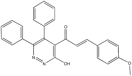 1-(3-hydroxy-5,6-diphenyl-4-pyridazinyl)-3-(4-methoxyphenyl)-2-propen-1-one Structure