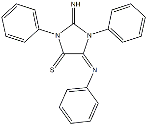 2-imino-1,3-diphenyl-5-(phenylimino)-4-imidazolidinethione 구조식 이미지
