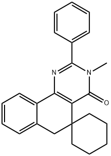 3-methyl-4-oxo-2-phenyl-3,4,5,6-tetrahydrospiro(benzo[h]quinazoline-5,1'-cyclohexane) 구조식 이미지