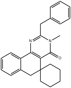 2-benzyl-3-methyl-5,6-dihydro-4(3H)-oxospiro(benzo[h]quinazoline-5,1'-cyclohexane) 구조식 이미지