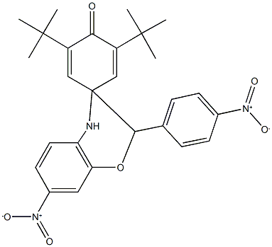 2',6'-ditert-butyl-7-nitro-2-(4-nitrophenyl)-3,4-dihydrospiro(2H-[1,4]benzoxazine-3,4'-[2,5]cyclohexadiene)-1'-one Structure
