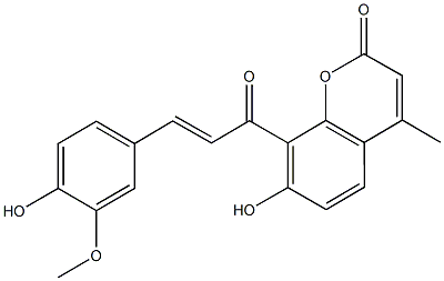 7-hydroxy-8-[3-(4-hydroxy-3-methoxyphenyl)acryloyl]-4-methyl-2H-chromen-2-one 구조식 이미지
