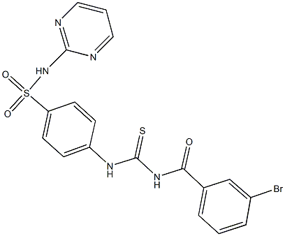 4-({[(3-bromobenzoyl)amino]carbothioyl}amino)-N-(2-pyrimidinyl)benzenesulfonamide Structure