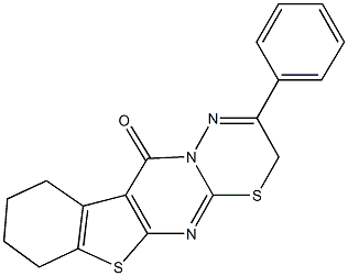 2-phenyl-7,8,9,10-tetrahydro-3H,11H-[1]benzothieno[2',3':4,5]pyrimido[2,1-b][1,3,4]thiadiazin-11-one Structure