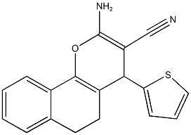 2-amino-4-(2-thienyl)-5,6-dihydro-4H-benzo[h]chromene-3-carbonitrile Structure