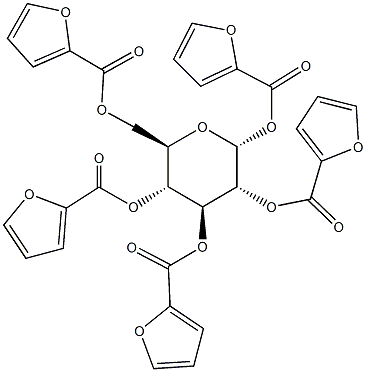 1,2,3,4,6-penta-O-(2-furoyl)hexopyranose Structure