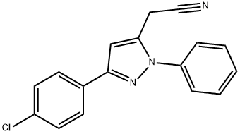 [3-(4-chlorophenyl)-1-phenyl-1H-pyrazol-5-yl]acetonitrile Structure