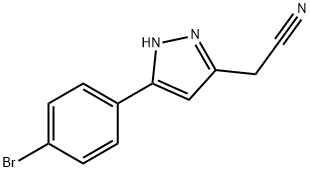 [5-(4-bromophenyl)-1H-pyrazol-3-yl]acetonitrile 구조식 이미지