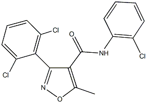 N-(2-chlorophenyl)-3-(2,6-dichlorophenyl)-5-methyl-4-isoxazolecarboxamide 구조식 이미지