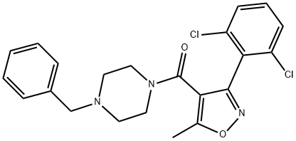 1-benzyl-4-{[3-(2,6-dichlorophenyl)-5-methyl-4-isoxazolyl]carbonyl}piperazine Structure