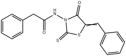 N-(5-benzylidene-4-oxo-2-thioxo-1,3-thiazolidin-3-yl)-2-phenylacetamide 구조식 이미지