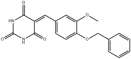 5-[4-(benzyloxy)-3-methoxybenzylidene]-2,4,6(1H,3H,5H)-pyrimidinetrione 구조식 이미지