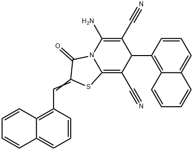 5-amino-7-(1-naphthyl)-2-(1-naphthylmethylene)-3-oxo-2,3-dihydro-7H-[1,3]thiazolo[3,2-a]pyridine-6,8-dicarbonitrile Structure