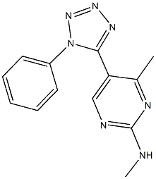 N,4-dimethyl-5-(1-phenyl-1H-tetraazol-5-yl)-2-pyrimidinamine 구조식 이미지