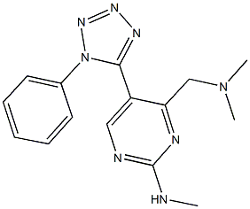4-[(dimethylamino)methyl]-N-methyl-5-(1-phenyl-1H-tetraazol-5-yl)-2-pyrimidinamine 구조식 이미지